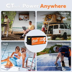 CTOLITY CT100-25 25.6V 100Ah 2560Wh LiFePO4 Battery