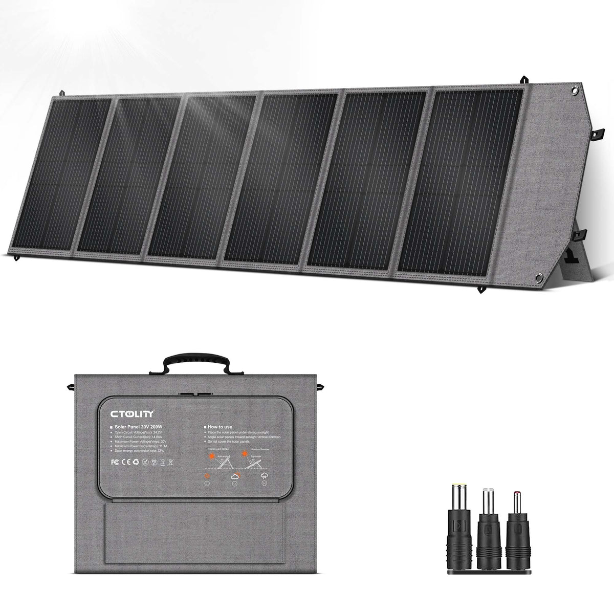 CTOLITY SP200 Panel solar plegable de 200 W