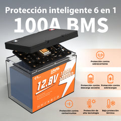 CTOLITY CT100-12 Batería LiFePO4 12.8V 100Ah 1280Wh